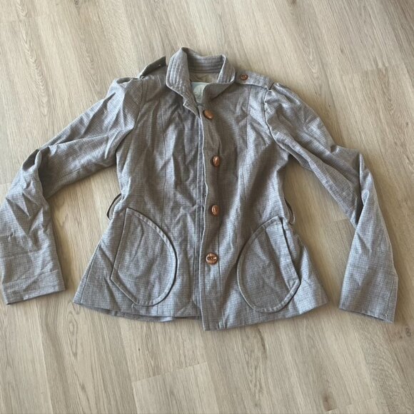 Tracy Reese New York Plaid Cropped Blazer Brown 10 Tweed - Picture 1 of 12